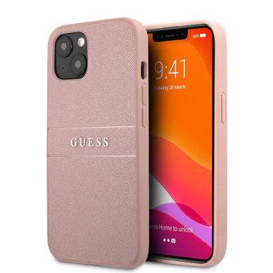 iPhone 13 šviesiai rožinė GUESS nugarėlė GUHCP13MPSASBPI
