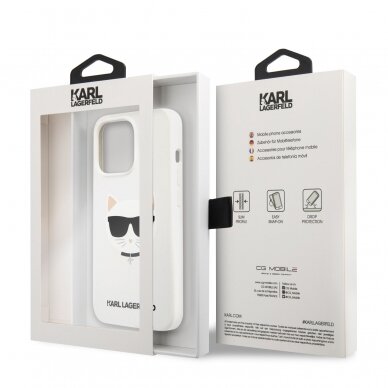 iPhone 13 PRO balta KARL LAGERFELD nugarėlė KLHCP13LSLCHWH 5
