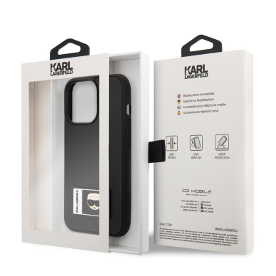 iPhone 13 PRO juoda KARL LAGERFELD nugarėlė KLHCP13L3DKPK 7