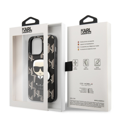 iPhone 13 PRO juoda KARL LAGERFELD nugarėlė KLHCP13LPMNIKBK 7