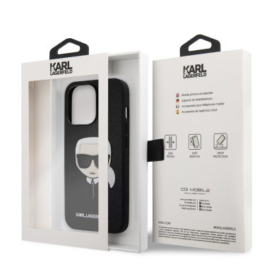 iPhone 13 PRO juoda KARL LAGERFELD nugarėlė KLHCP13LSAKHBK 7