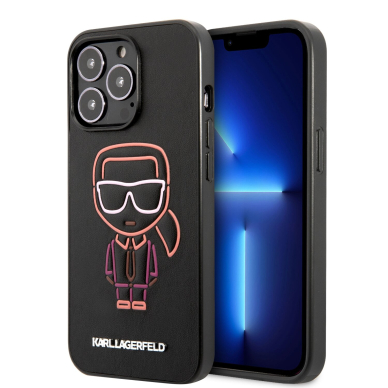 iPhone 13 PRO juoda+multi. KARL LAGERFELD nugarėlė KLHCP13LTUOK