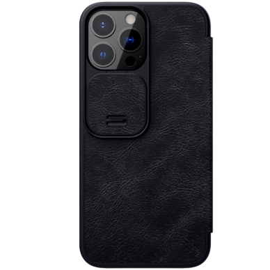 iPhone 13 PRO juodas odinis QIN dėklas 3