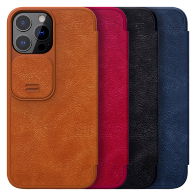 iPhone 13 PRO juodas odinis QIN dėklas 9