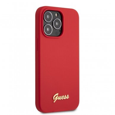 iPhone 13 PRO raudona GUESS nugarėlė GUHCP13LLSLMGRE 4