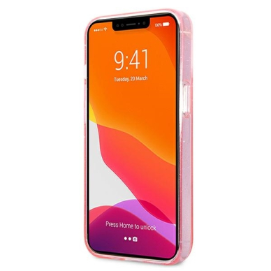 iPhone 13 PRO rožinė glitter KARL LAGERFELD nugarėlė KLHCP13LKHTUGLP 1