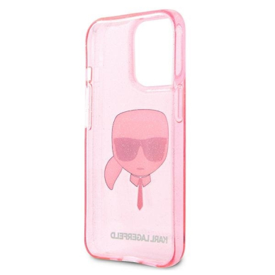 iPhone 13 PRO rožinė glitter KARL LAGERFELD nugarėlė KLHCP13LKHTUGLP 6