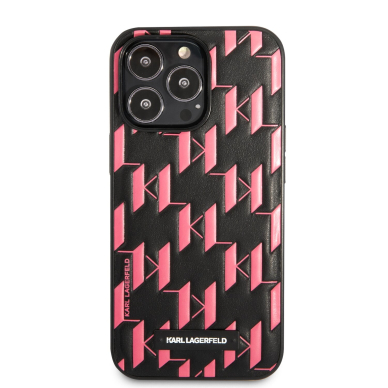 iPhone 13 PRO rožinė+juoda KARL LAGERFELD nugarėlė KLHCP13LMNMP1P 2