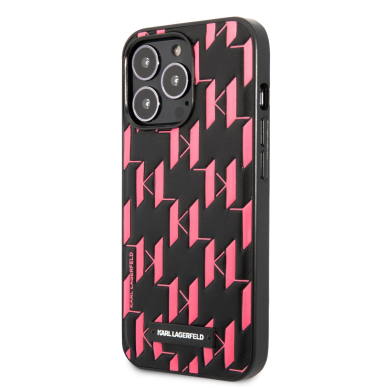 iPhone 13 PRO rožinė+juoda KARL LAGERFELD nugarėlė KLHCP13LMNMP1P 3