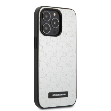 iPhone 13 PRO sidabro sp. KARL LAGERFELD nugarėlė KLHCP13LKAMP1SL 4