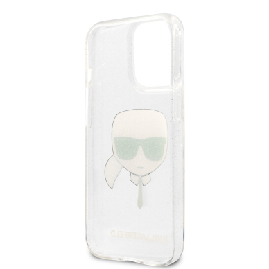 iPhone 13 PRO sidabro spalvos glitter KARL LAGERFELD nugarėlė KLHCP13LKHTUGLS 6