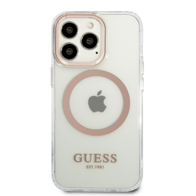 iPhone 13 PRO skaidri + aukso spalvos Magsafe GUESS nugarėlė GUHMP13LHTRMD 2
