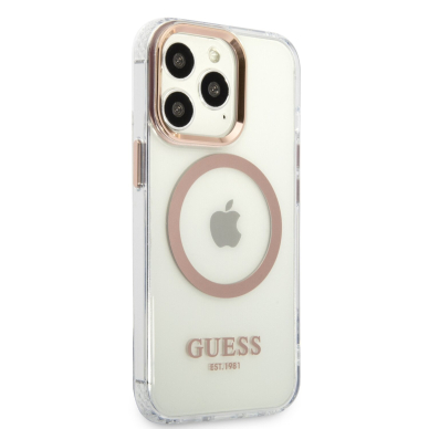 iPhone 13 PRO skaidri + aukso spalvos Magsafe GUESS nugarėlė GUHMP13LHTRMD 4