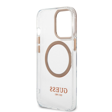 iPhone 13 PRO skaidri + aukso spalvos Magsafe GUESS nugarėlė GUHMP13LHTRMD 6