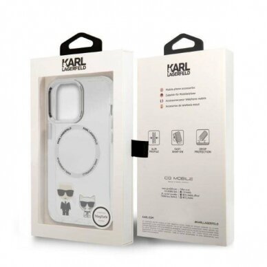iPhone 13 PRO skaidri Magsafe KARL LAGERFELD nugarėlė KLHMP13LHKCT 5