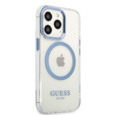 iPhone 13 PRO skaidri + mėlyna Magsafe GUESS nugarėlė GUHMP13LHTRMB 4
