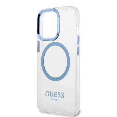iPhone 13 PRO skaidri + mėlyna Magsafe GUESS nugarėlė GUHMP13LHTRMB 5