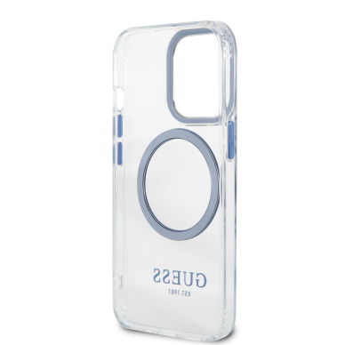 iPhone 13 PRO skaidri + mėlyna Magsafe GUESS nugarėlė GUHMP13LHTRMB 6