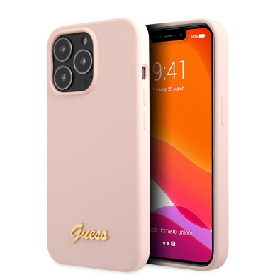 iPhone 13 PRO šv. rožinė GUESS nugarėlė GUHCP13LLSLMGLP