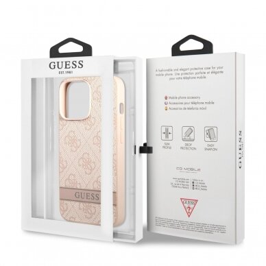 iPhone 13 PRO šviesiai rožinė GUESS nugarėlė GUHCP13LP4SNP 3