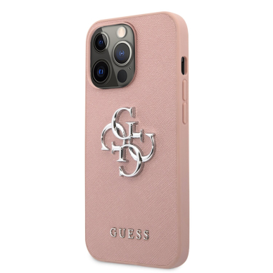 iPhone 13 PRO šviesiai rožinė GUESS nugarėlė GUHCP13LSA4GSPI 2