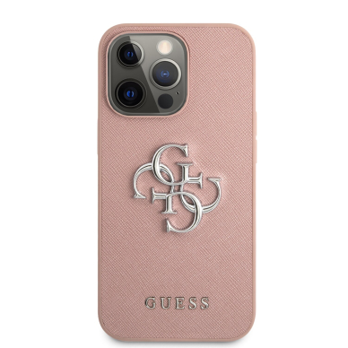 iPhone 13 PRO šviesiai rožinė GUESS nugarėlė GUHCP13LSA4GSPI 3