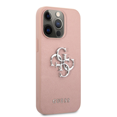 iPhone 13 PRO šviesiai rožinė GUESS nugarėlė GUHCP13LSA4GSPI 4