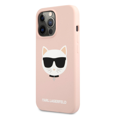 iPhone 13 PRO šviesiai rožinė KARL LAGERFELD nugarėlė KLHCP13LSLCHLP 3