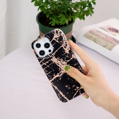 iPhone 13 PRO Tracy Black&gold Marble+ nugarėlė 2