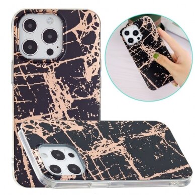 iPhone 13 PRO Tracy Black&gold Marble+ nugarėlė 3
