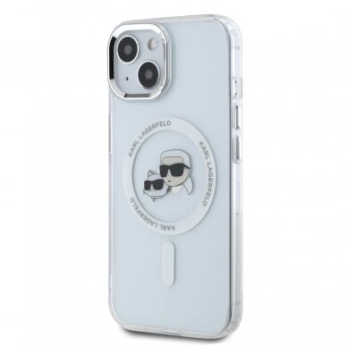 iPhone 14/13 white Magsafe IML Metal KC Heads KARL LAGERFELD nugarėlė 1