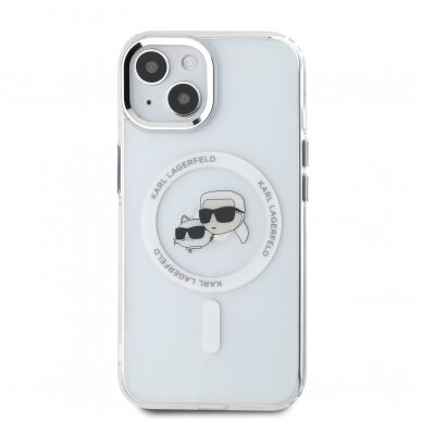 iPhone 14/13 white Magsafe IML Metal KC Heads KARL LAGERFELD nugarėlė 2