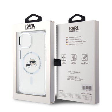 iPhone 14/13 white Magsafe IML Metal KC Heads KARL LAGERFELD nugarėlė 7