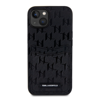 iPhone 14/13 black Saffiano Monogram Card Slot KARL LAGERFELD nugarėlė 3