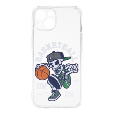 iPhone 14 clear nugarėlė Basketball Design00027