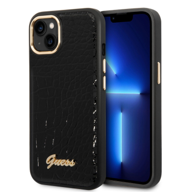iPhone 14/13 juoda GUESS nugarėlė GUHCP14SHGCRHK