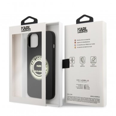 iPhone 14/13 juoda KARL LAGERFELD nugarėlė KLHCP14SSRSGRCK 7