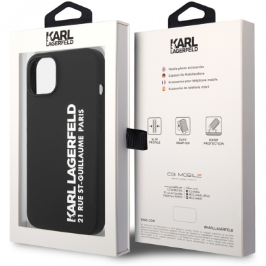 iPhone 14/13 juoda KARL LAGERFELD nugarėlė KLHCP14SSRSGVTK 4