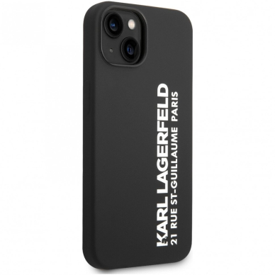 iPhone 14/13 juoda KARL LAGERFELD nugarėlė KLHCP14SSRSGVTK