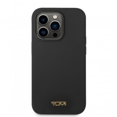 iPhone 14 PLUS black Magsafe TUMI Liquid Silicone nugarėlė 3