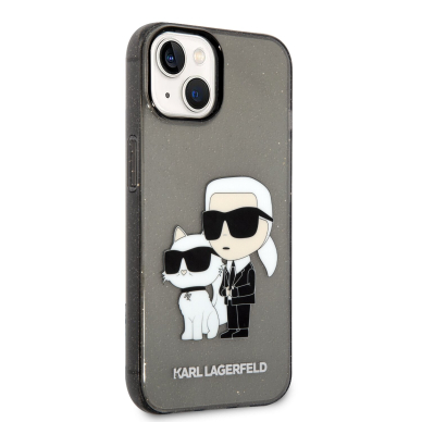 iPhone 14 PLUS black NFT IML Glitter KARL LAGERFELD nugarėlė 4