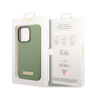 iPhone 14 PLUS chaki spalvos Magsafe GUESS nugarėlė GUHMP14MSBPLA 2