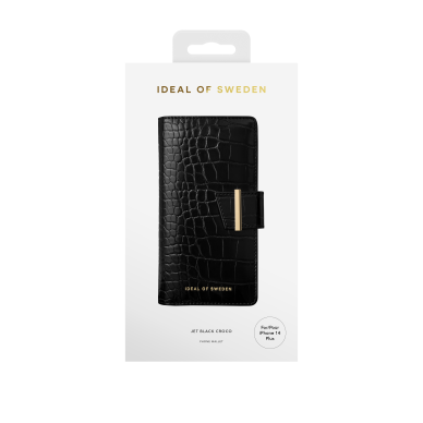 iPhone 14 PLUS iDeal Of Sweden dėklas Wallet Jet Black Croco 1