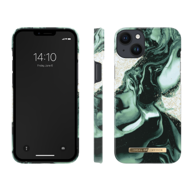 iPhone 14 PLUS iDeal Of Sweden nugarėlė Golden Olive Marble 1