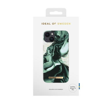 iPhone 14 PLUS iDeal Of Sweden nugarėlė Golden Olive Marble 2