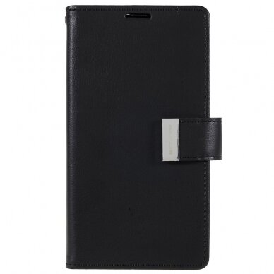 iPhone 14 PLUS juodas MERCURY RICH DIARY dėklas 1
