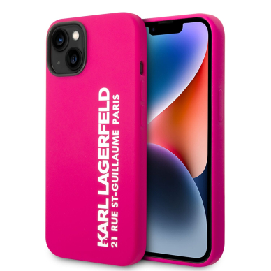 iPhone 14 PLUS neo rožinė KARL LAGERFELD nugarėlė KLHCP14MSRSGVTF