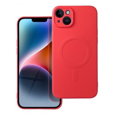 iPhone 14 PLUS raudona MagSilicone nugarėlė