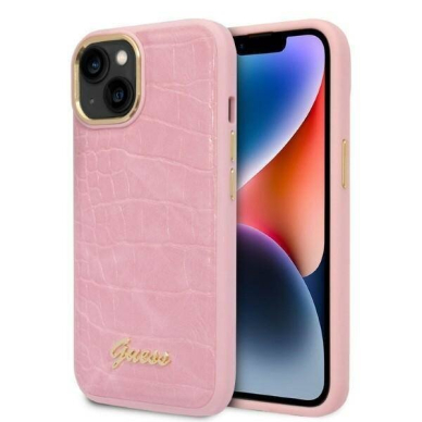 iPhone 14 PLUS rožinė GUESS nugarėlė GUHCP14MHGCRHP 1