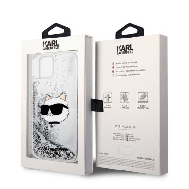 iPhone 14 PLUS silver NFT Liquid Glitter KARL LAGERFELD nugarėlė 7